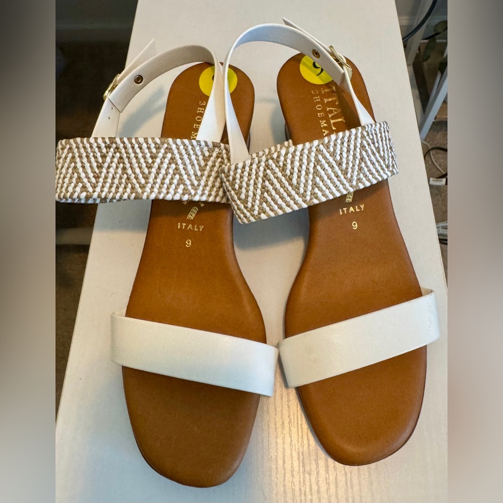 Women's White and Brown Sandals
2” Heels